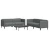 vidaXL 2 Piece Sofa Set Dark Grey Fabric