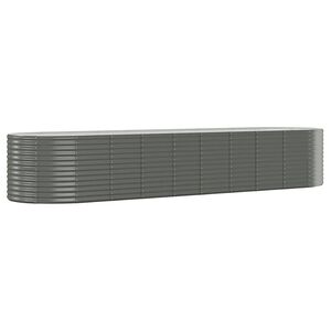 vidaXL Garden Raised Bed Galvanised Steel 396x100x68 cm Grey