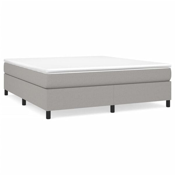 vidaXL Box Spring Bed Frame Light Grey California King Fabric (US Only)
