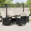 vidaXL Garden Dining Set with Cushion 5 pcs Black Poly Rattan