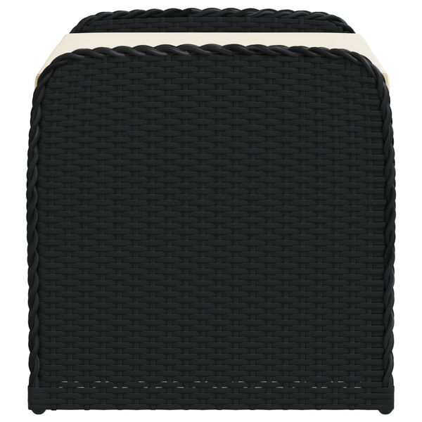 vidaXL Storage Bench with Cushion Black 80x51x52 cm Poly Rattan