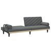 vidaXL Sofa Bed with Armrests Dark Grey Fabric