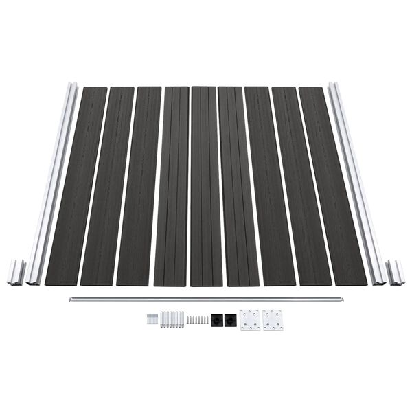 vidaXL Fence Panel WPC 180x186 cm Black