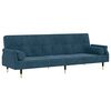 vidaXL Sofa Bed with Cushions Light Grey Velvet