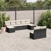 vidaXL 9 Piece Garden Sofa Set with Cushions Black Poly Rattan
