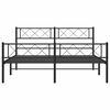vidaXL Metal Bed Frame without Mattress with Footboard Black 150x200cm