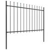 vidaXL Garden Fence with Spear Top Steel 1781.5x120 cm Black