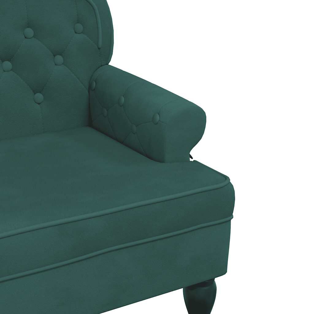 vidaXL Bench with Backrest Dark Green 119.5x64.5x75 cm Velvet