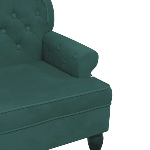 vidaXL Bench with Backrest Dark Green 119.5x64.5x75 cm Velvet