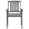 vidaXL Garden Chairs with Cushions 4 pcs Grey Solid Acacia Wood