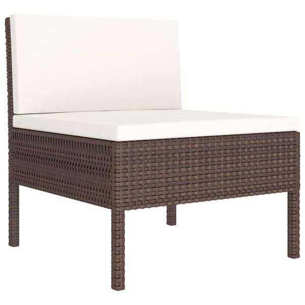 vidaXL 10 Piece Garden Lounge Set with Cushions Poly Rattan Brown