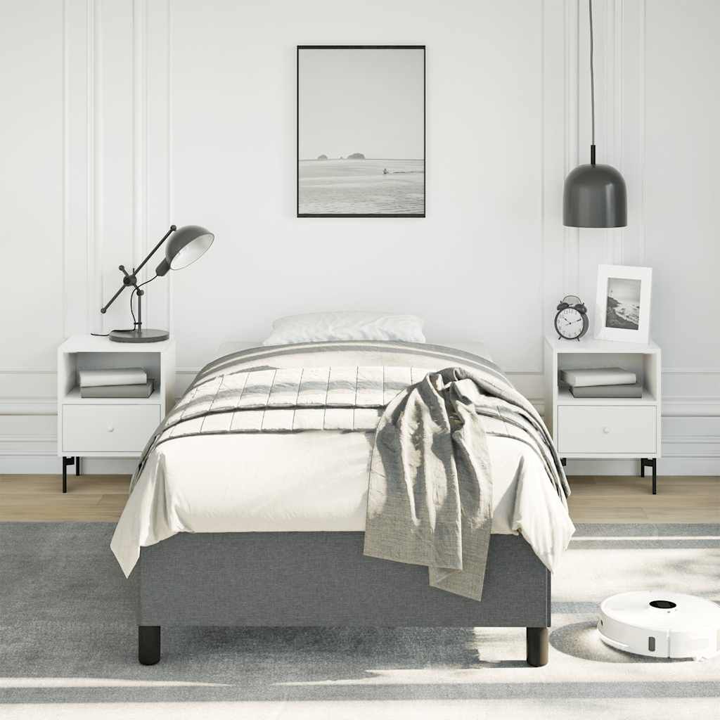 vidaXL Bed Frame without Mattress Dark Grey 100x190 cm Twin Fabric