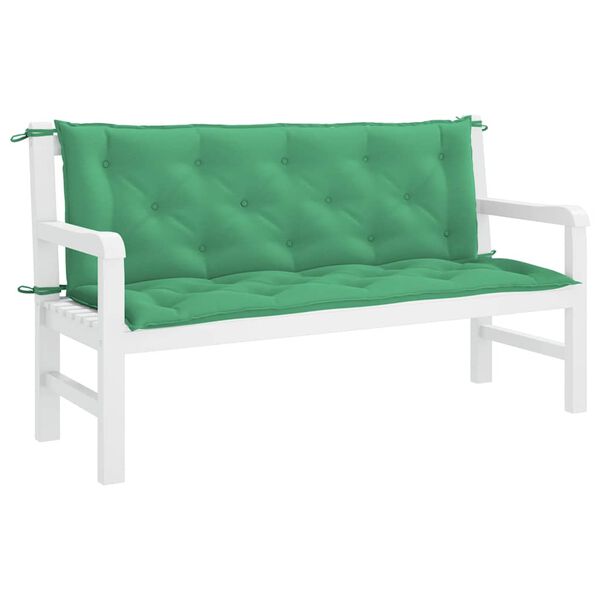 vidaXL Garden Bench Cushion Green 150x(50+50)x7cm Oxford Fabric