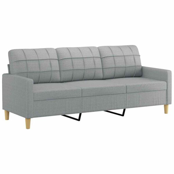 vidaXL 3-Seater Sofa Light Grey 180 cm Fabric