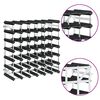 vidaXL Wine Rack for 42 Bottles Black Solid Pine Wood