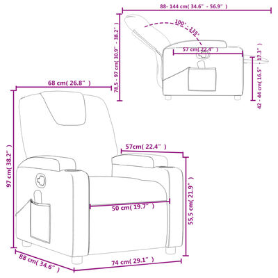 vidaXL Massage Recliner Chair Cream Faux Leather