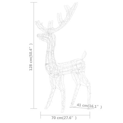 vidaXL Acrylic Reindeer Family Christmas Decoration 300 LED Colourful