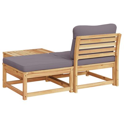 vidaXL 3 Piece Garden Lounge Set with Cushions Solid Wood Acacia