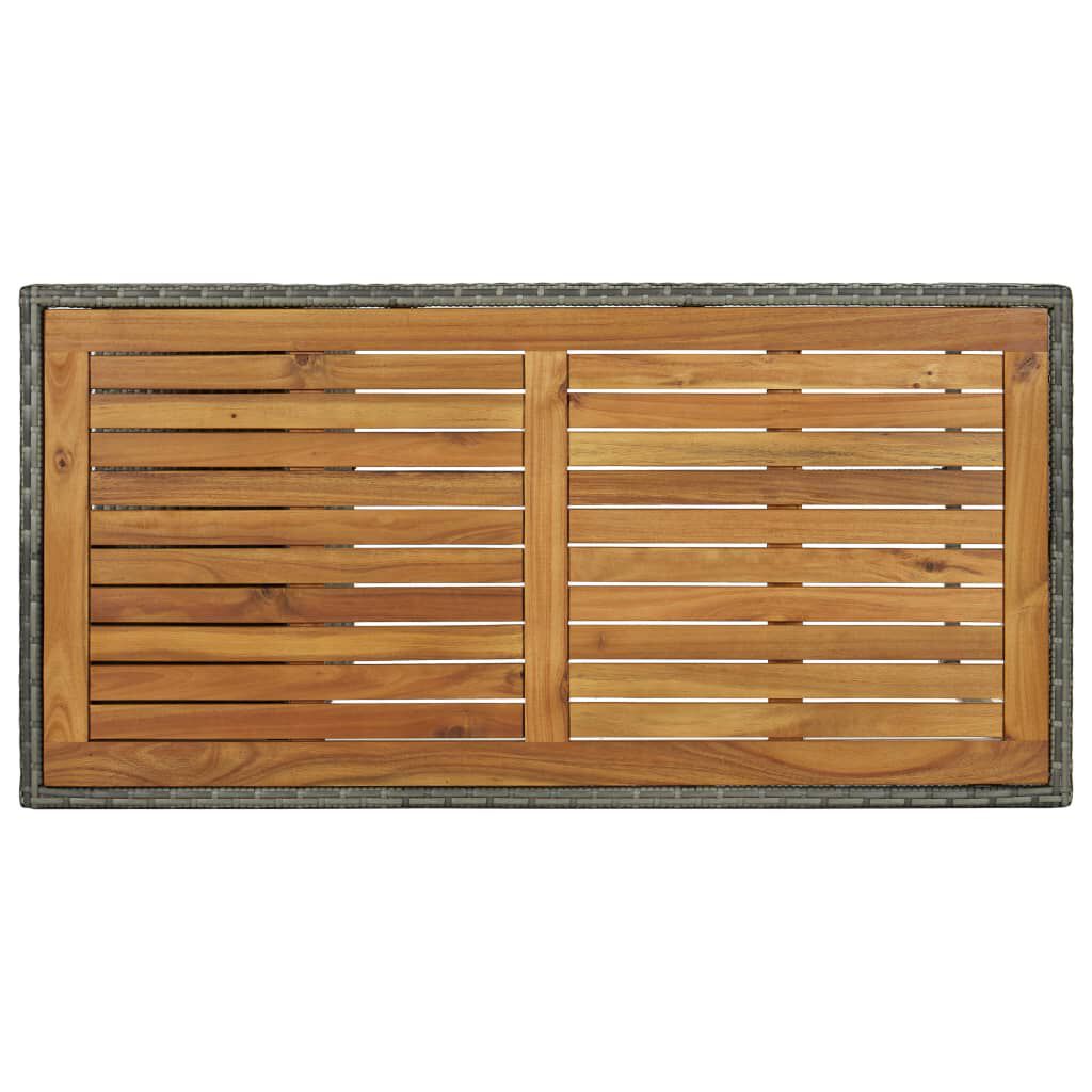 vidaXL Bar Table with Storage Rack Grey 120x60x110 cm Poly Rattan