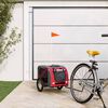 vidaXL Pet Bike Trailer Red and Grey Oxford Fabric and Iron