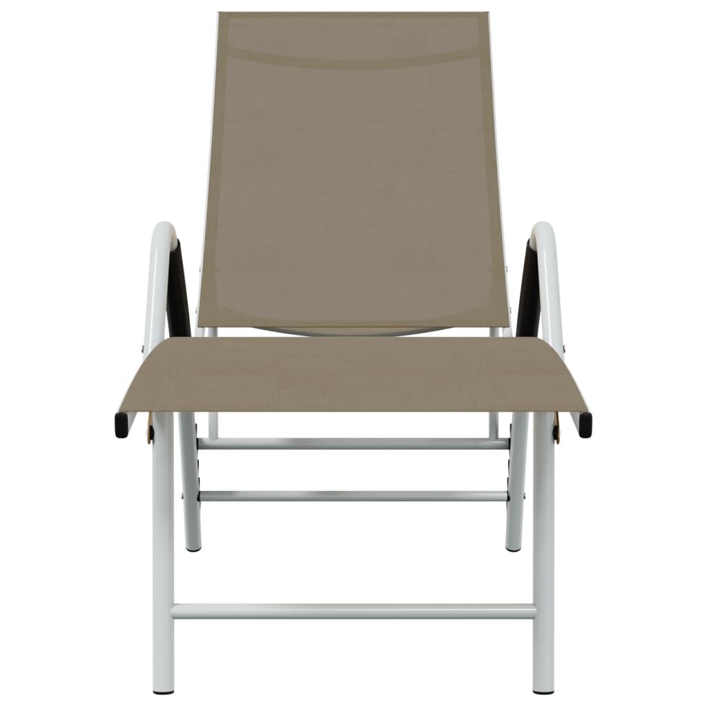 vidaXL Sun Lounger Textilene and Aluminium Taupe