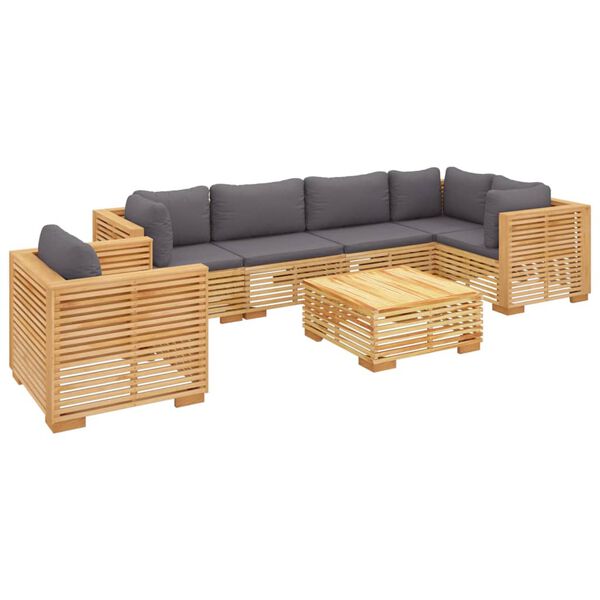 vidaXL 7 Piece Garden Lounge Set with Cushions Solid Wood Teak