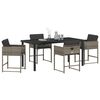 vidaXL Garden Dining Set with Cushion 5 pcs Grey Poly Rattan