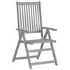 vidaXL Garden Reclining Chairs with Cushions 8 pcs Grey Solid Wood Acacia