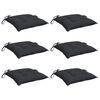 vidaXL Chair Cushions 6 pcs Black 40x40x7 cm Oxford Fabric