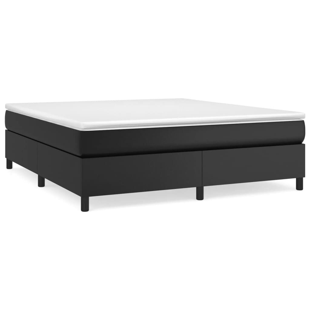 vidaXL Box Spring Bed with Mattress Black 183x213 cm California King Faux Leather