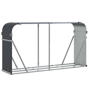 vidaXL Log Holder Anthracite 180x45x100 cm Galvanised Steel