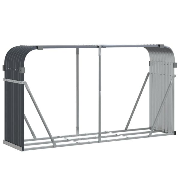 vidaXL Log Holder Anthracite 180x45x100 cm Galvanised Steel