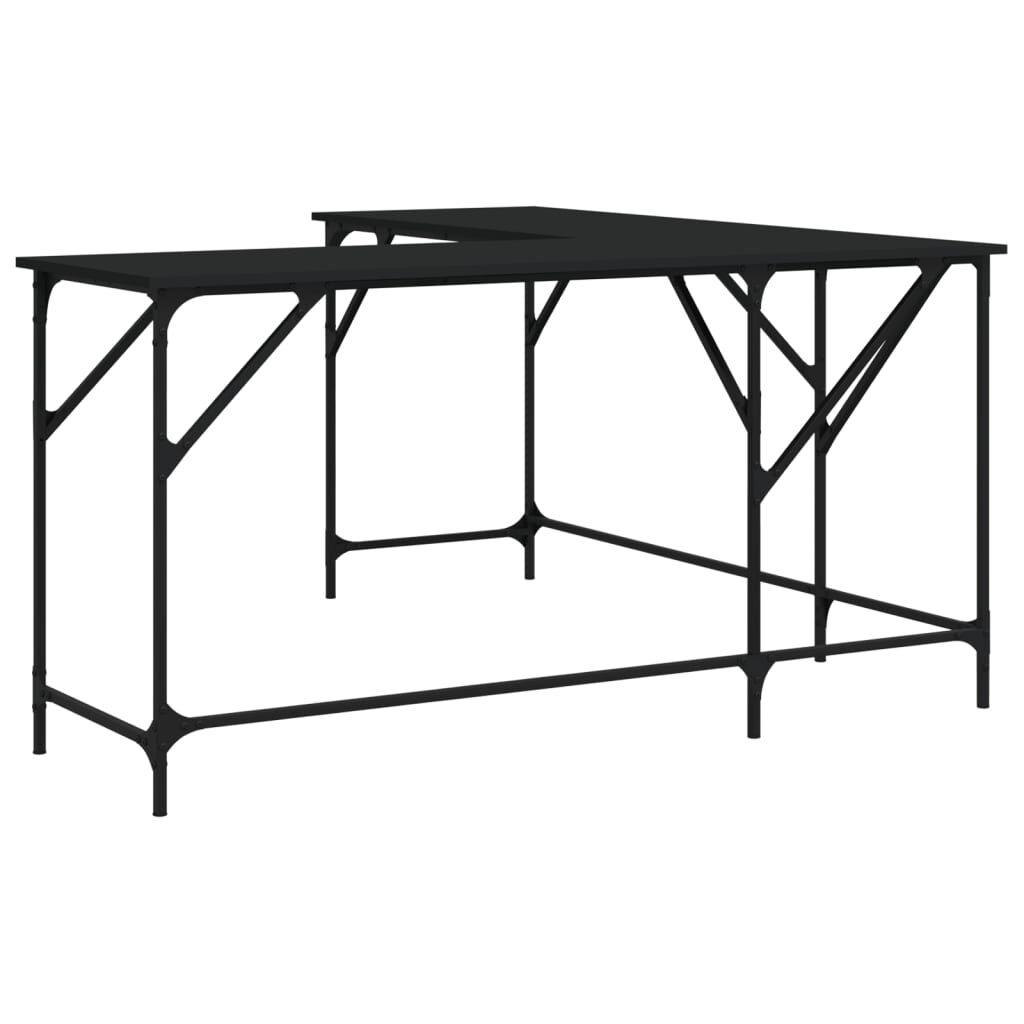 vidaXL Desk Black 149x149x75 cm Engineered Wood