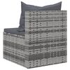 vidaXL Garden Middle Sofas with Cushions 2 pcs Grey Poly Rattan