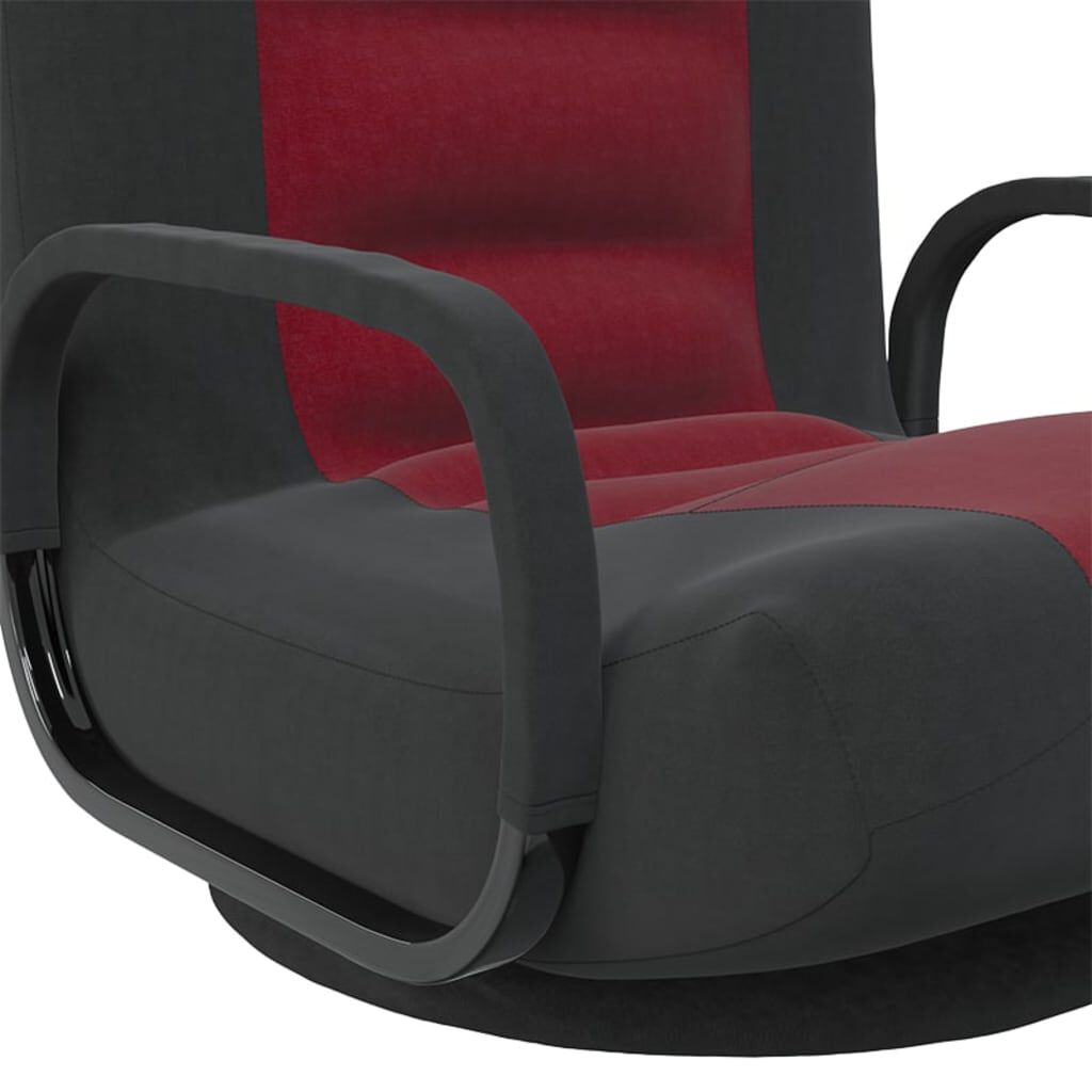 vidaXL Swivel Floor Chair Black and Wine Red Fabric
