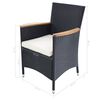 vidaXL 7 Piece Outdoor Dining Set Poly Rattan and Acacia Wood Black