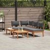 vidaXL Garden Bench Set with Cushion with Storage 4 pcs Brown and Grey