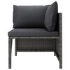 vidaXL 4 Piece Garden Sofa Set with Cushions Poly Rattan Grey