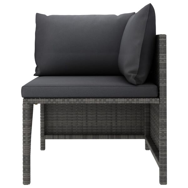vidaXL 4 Piece Garden Sofa Set with Cushions Poly Rattan Grey