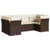 vidaXL 6 Piece Garden Sofa Set with Cushions Brown Poly Rattan