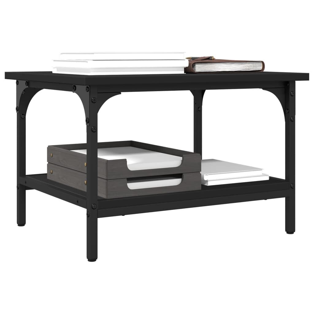 vidaXL Printer Stand 2-Tier Black 50x40x38 cm Engineered Wood