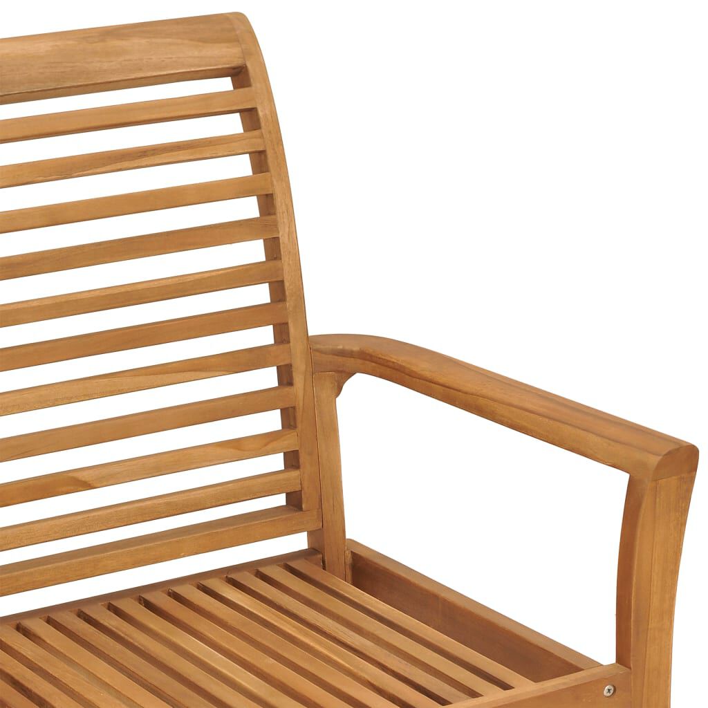 vidaXL Garden Bench with Red Cushion 112 cm Solid Teak Wood