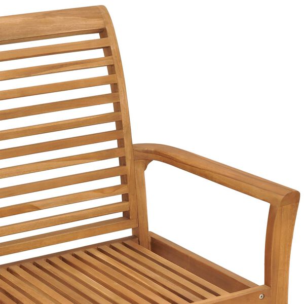 vidaXL Garden Bench with Red Cushion 112 cm Solid Teak Wood