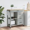 vidaXL Kitchen Trolley MONZA 84x40x90 cm Solid Wood Pine