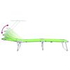 vidaXL Folding Sun Lounger with Canopy Steel Apple Green