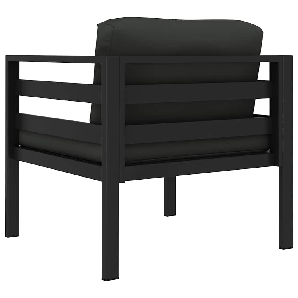 vidaXL Single Sofa with Cushions Aluminium Anthracite