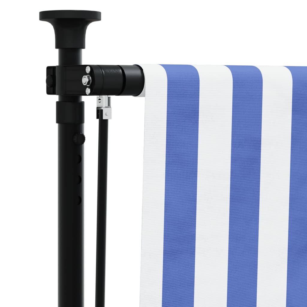 vidaXL Outdoor Roller Blind Blue and White 150x270 cm Fabric&Steel