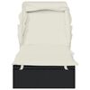 vidaXL Sunbed with Foldable Roof Black 213x63x97 cm Poly Rattan