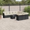 vidaXL 12 Piece Garden Sofa Set with Cushions Black Poly Rattan