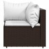 vidaXL 4 Piece Garden Lounge Set with Cushions Brown Poly Rattan